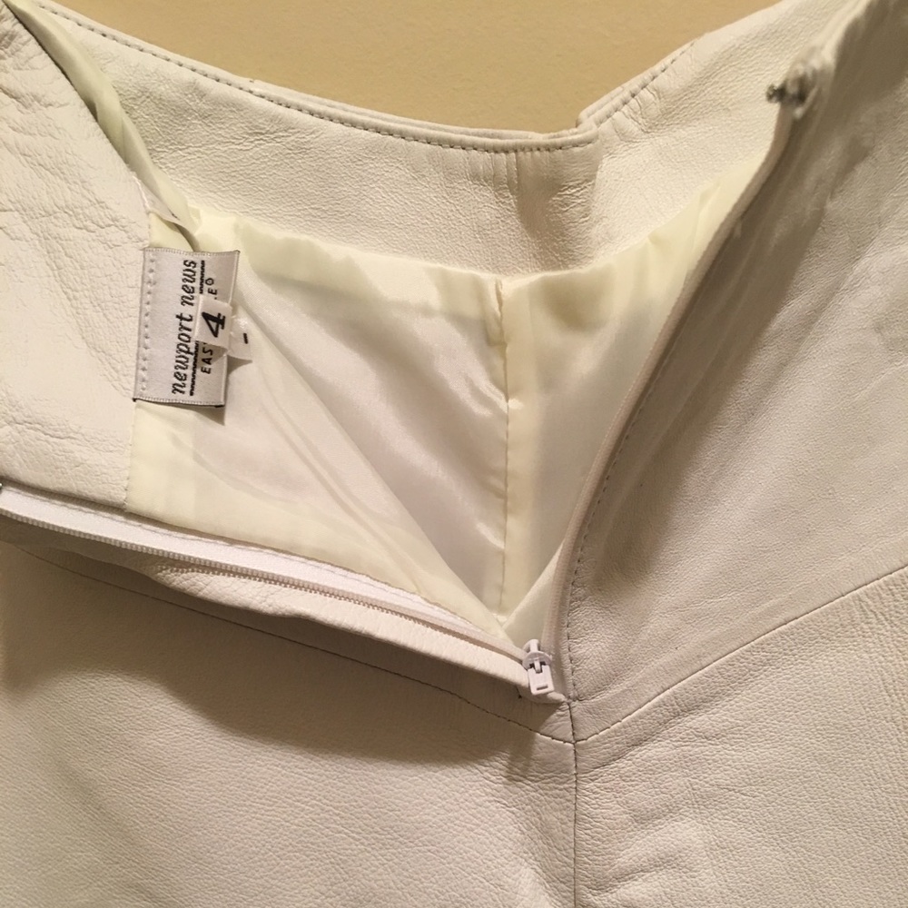 White Leather Culottes - image 3